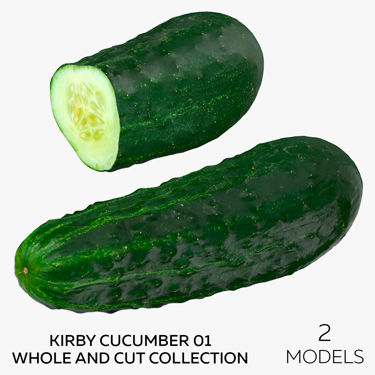 3D Kirby Cucumber 01 Whole and Cut Collection - 2 models - TurboSquid ...