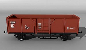 3d open railcar el-u 061 model