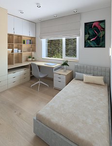 bedroom girl bed 3D model