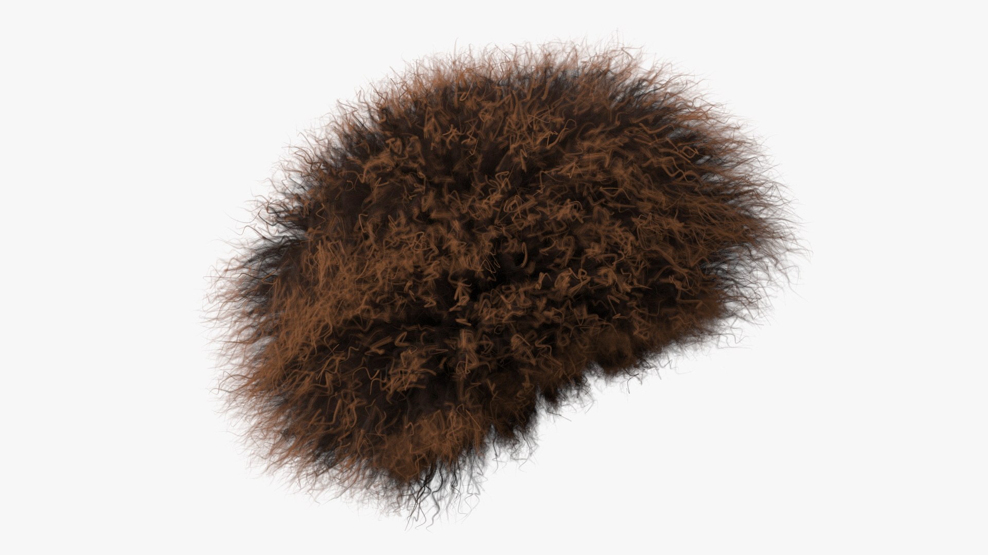 Sheepskin Hat Papakha Brown Fur 3D model preview