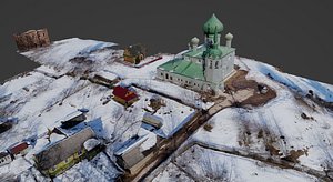 3D Church and Village Photoscan model