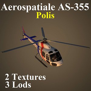 3d model aerospatiale uup helicopter