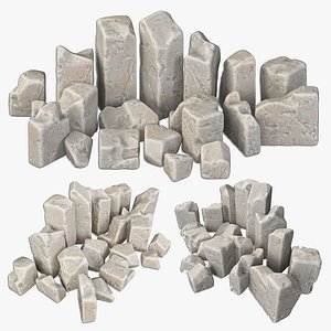 3D Stone block smooth decor  n2