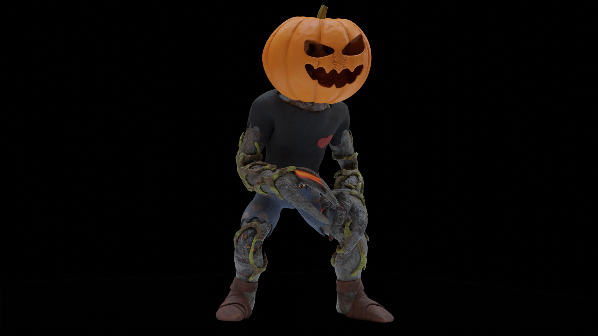 Unique 3D Model of a Spooky Pumpkin Mask for Halloween