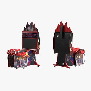 Arcade Game Machine Aliens Armageddon Off State Rigged for Maya model