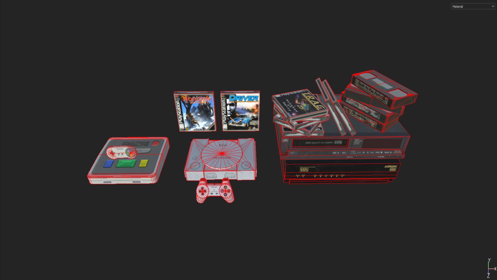 CDs Video Games Consoles and VHS Pack model TurboSquid 2092551