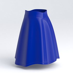 Womens Flirty Flare Skirt Blue 3D