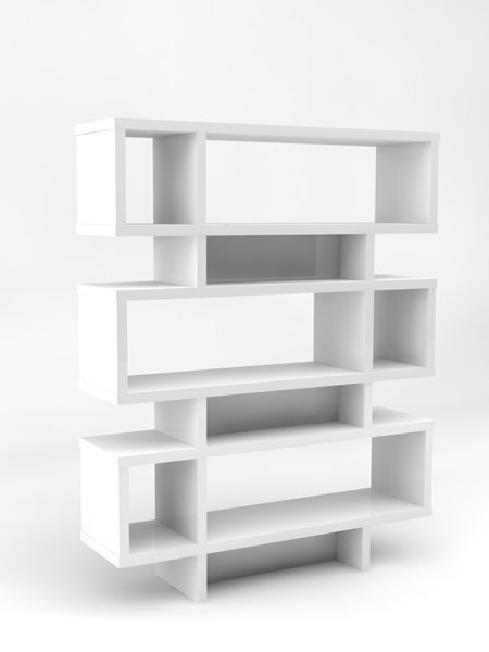 three-tier bookcase 3d model