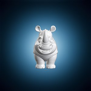 Cartoon Rhino 3D Print Model 3D model