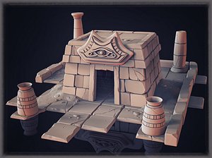 3D temple zbrush model