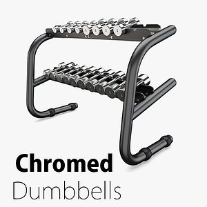 3D Technogym - Free Weight Chromed Dumbbells