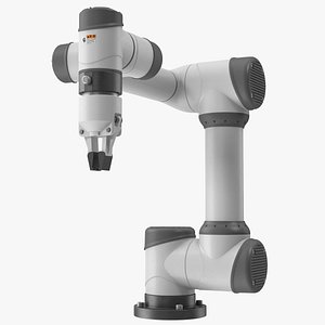 White Collaborative Robot w Gripper model