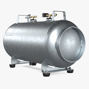 3D Mobile Air Pressure Tank With Handles Silver