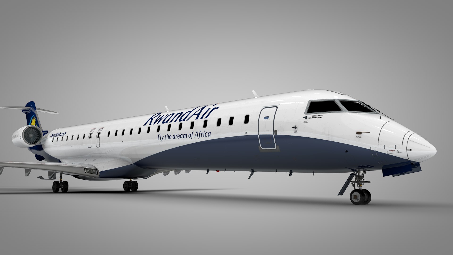 3D RwandAir BOMBARDIER CRJ 900 L2122 - TurboSquid 2212087
