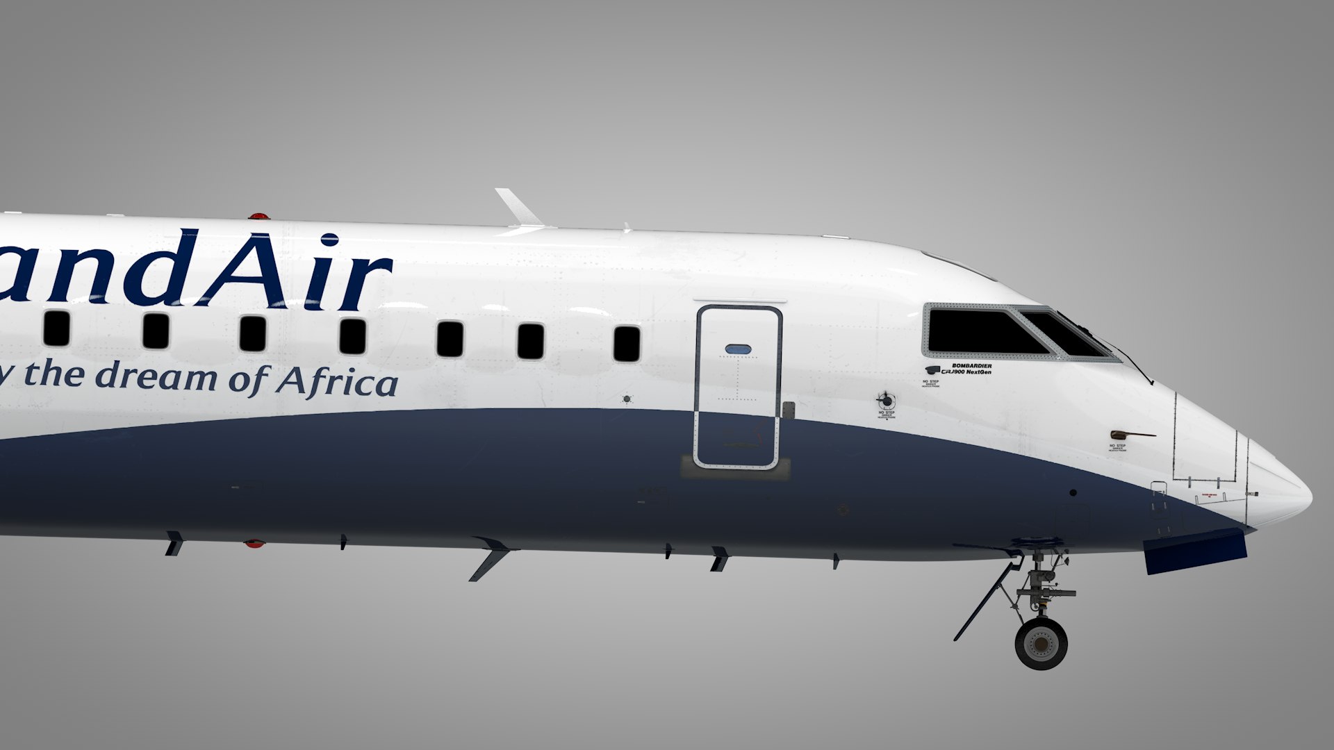 3D RwandAir BOMBARDIER CRJ 900 L2122 - TurboSquid 2212087