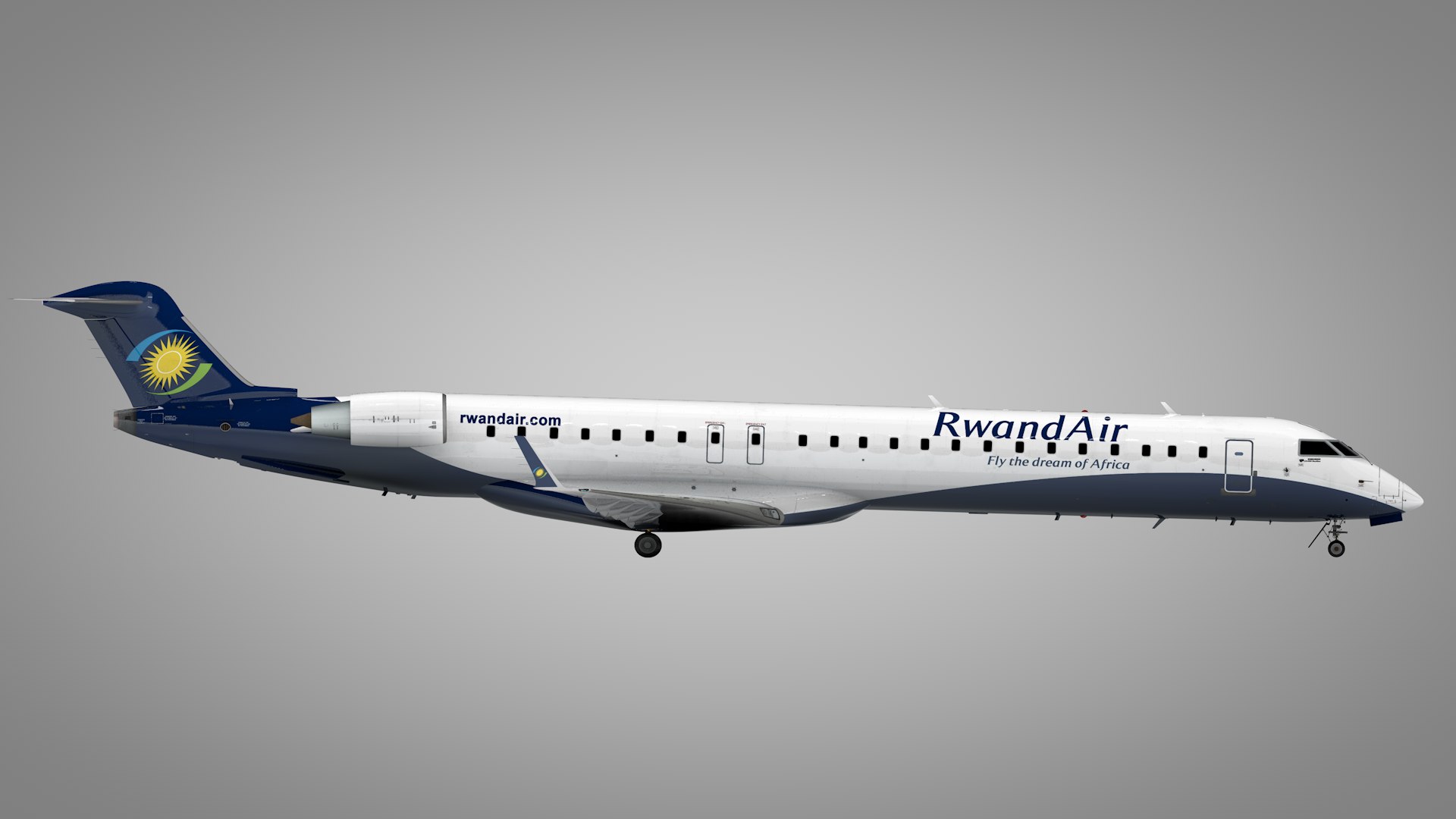 3D RwandAir BOMBARDIER CRJ 900 L2122 - TurboSquid 2212087