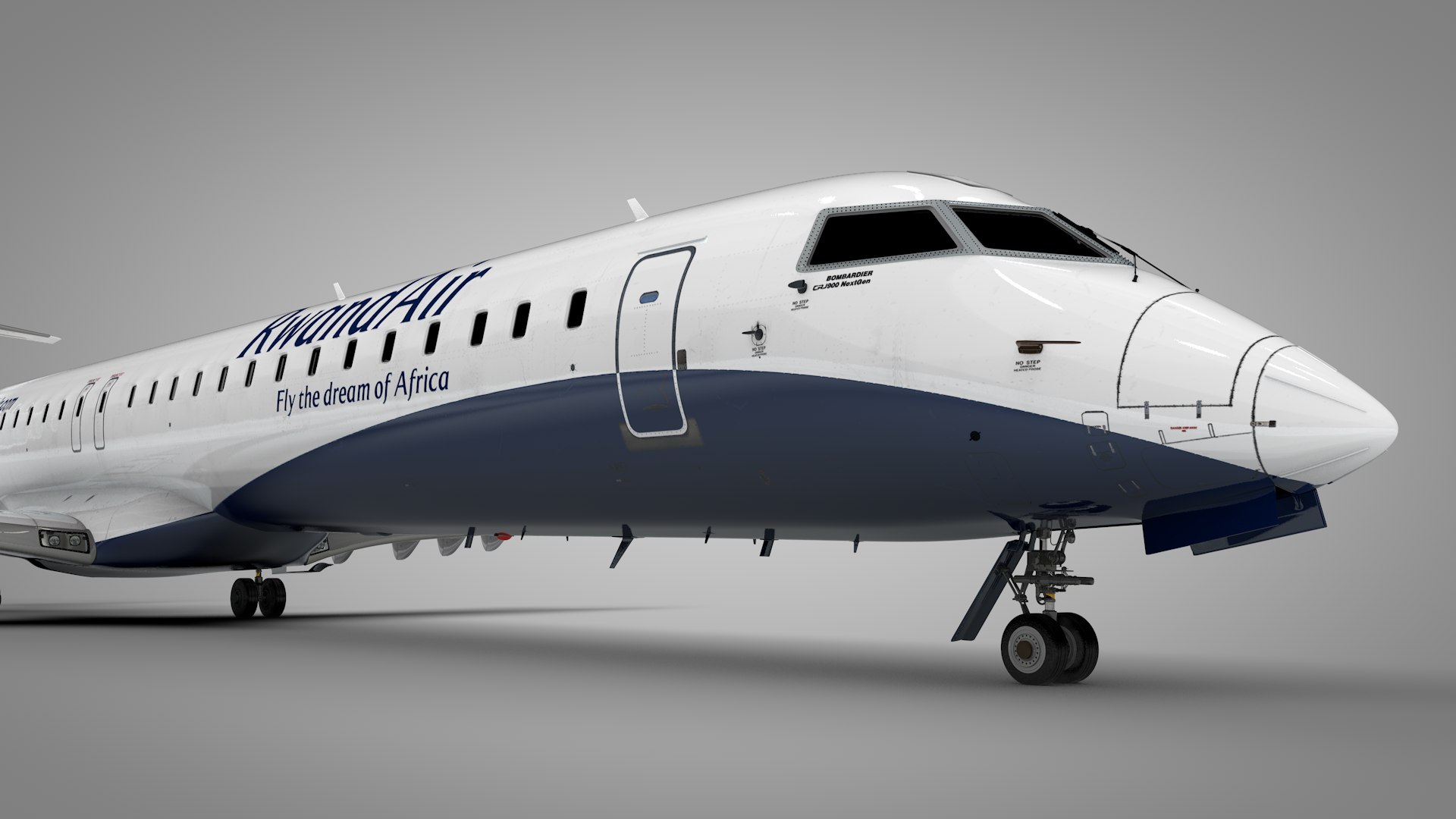 3D RwandAir BOMBARDIER CRJ 900 L2122 - TurboSquid 2212087