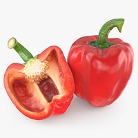 Red Bell Pepper with Half