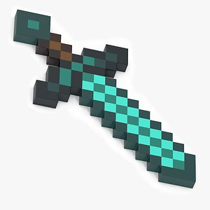 Pixelated Minecraft Diamond Sword