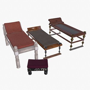 Roman couch pack 3D model