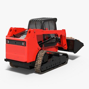 Skid Steer Loader with Soil Load Rigged for Maya