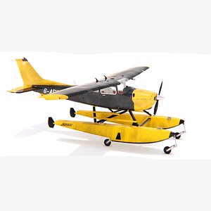 Seaplane with Pontoons Rigged for Maya