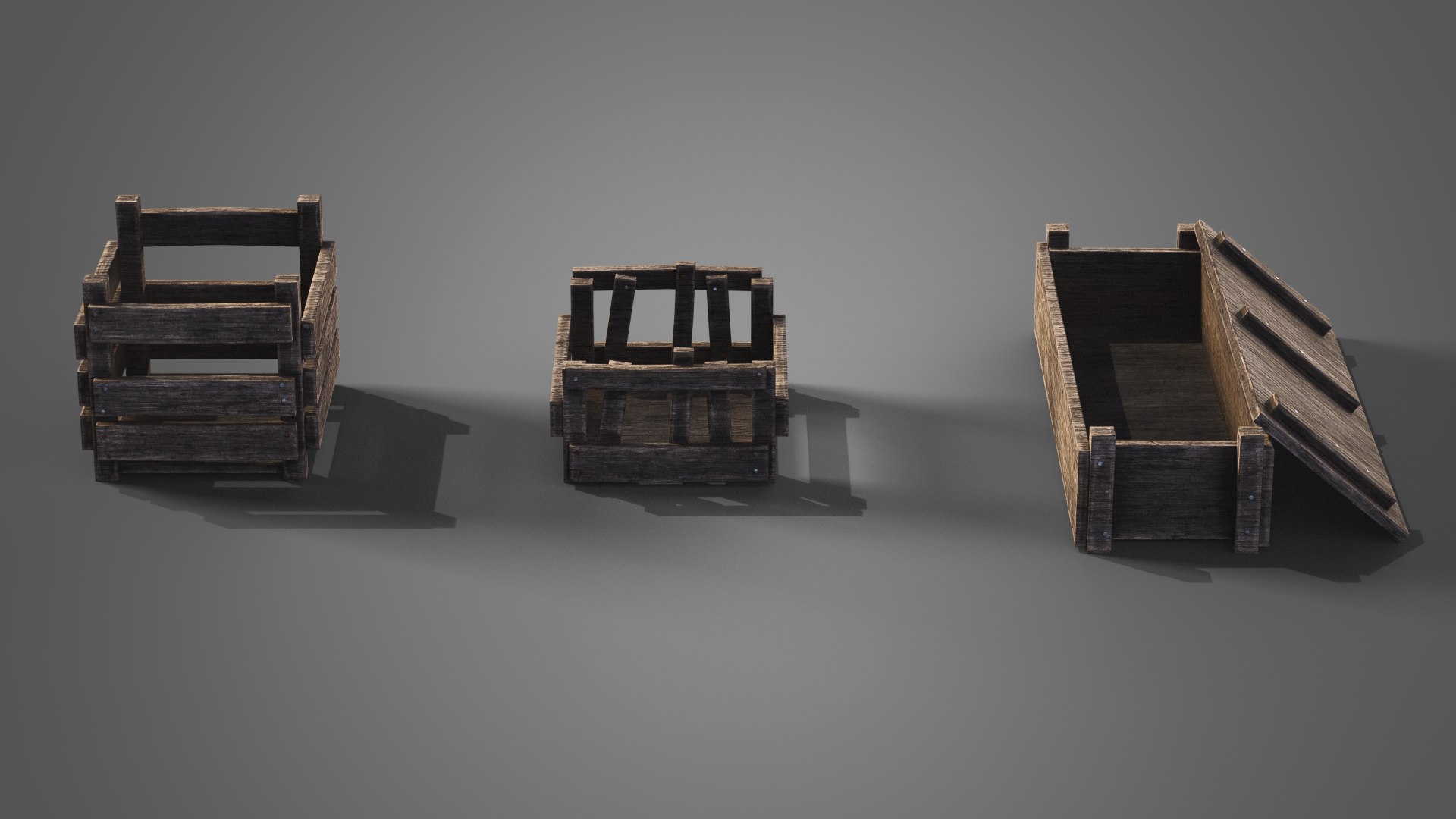 3D Medieval Wooden Boxes - TurboSquid 2019268