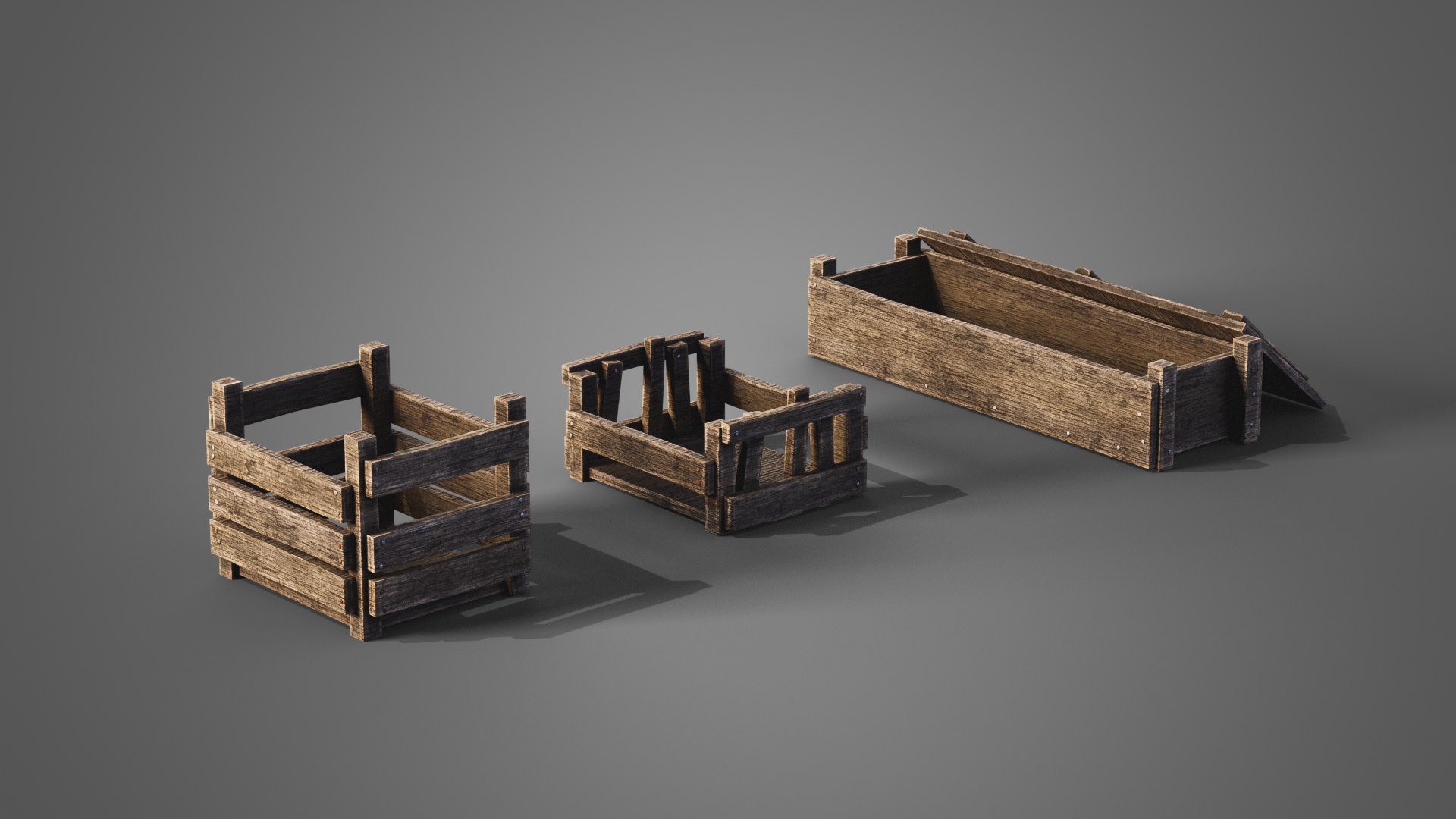 3D Medieval Wooden Boxes - TurboSquid 2019268