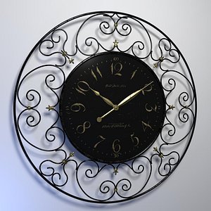 obj black wall clock