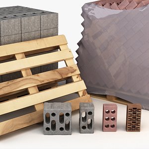 bricks materials 3D model
