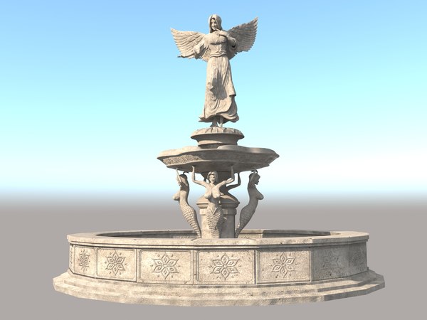 3D модель Water Fountain with Angel statue 3D - TurboSquid 1922504