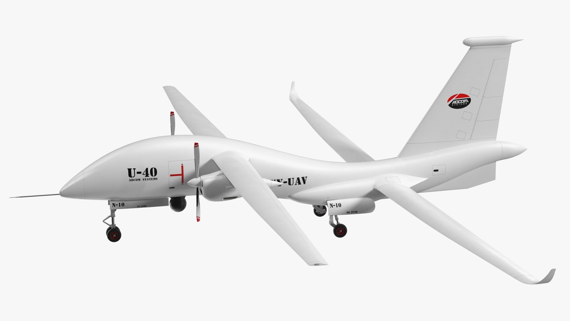 Yabhon United 40-UAV White Color Rigged for Cinema 4D 3D model preview