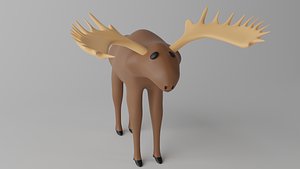 Cartoon Moose Deer 3D