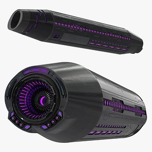 Black Tube Shaped UFO Ship model