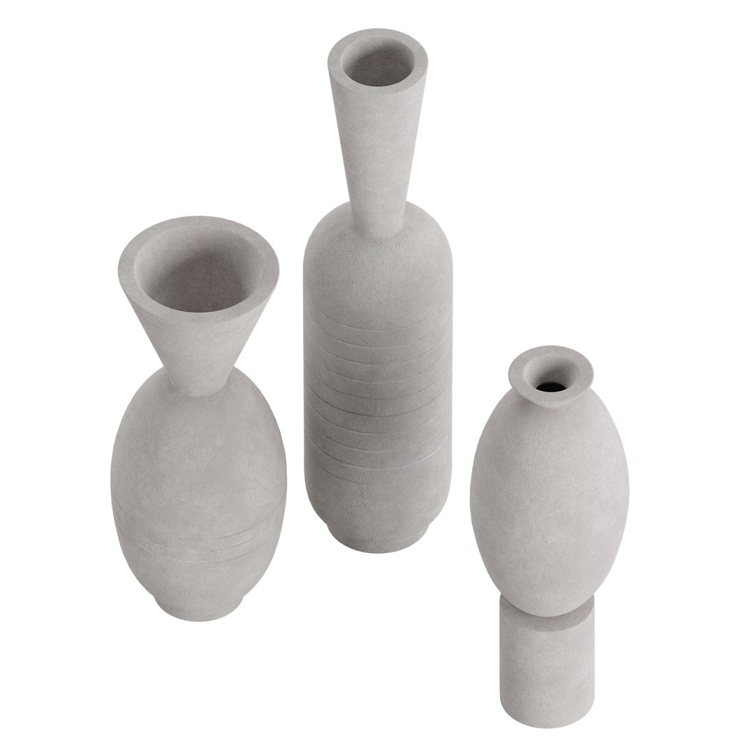 Set Ceramic Vases Model - TurboSquid 2316712