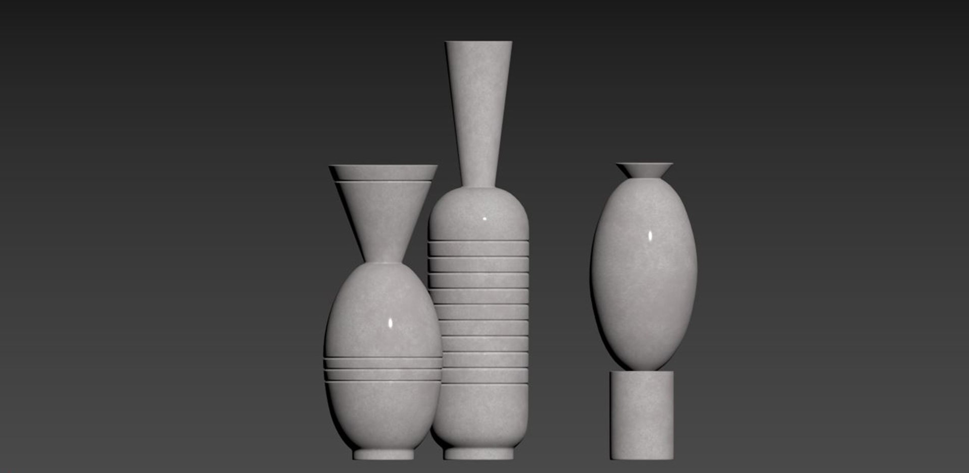 Set Ceramic Vases Model - TurboSquid 2316712