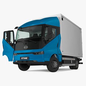Truck BYD ETM6 Blue Rigged