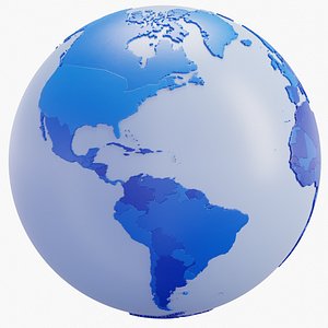 Blue Geopolitical World Map