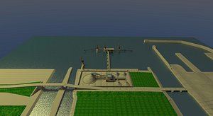 bulk carrier harbour 3d blend