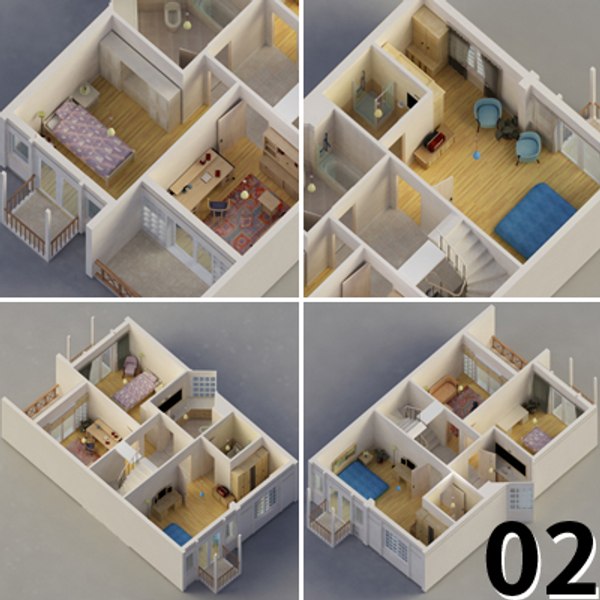 house interior 3d dxf