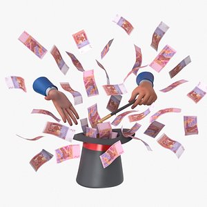 African 1000 Francs Magic Hat Money model