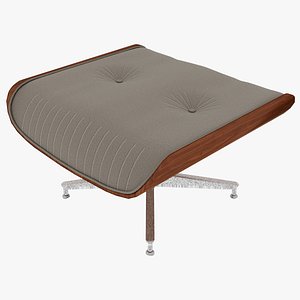 eames ottoman fabric wooden 3D model