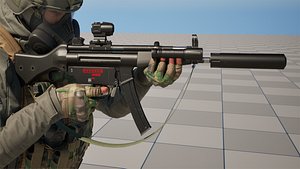 MP5 Submachine gun Fps - Tps 3D model