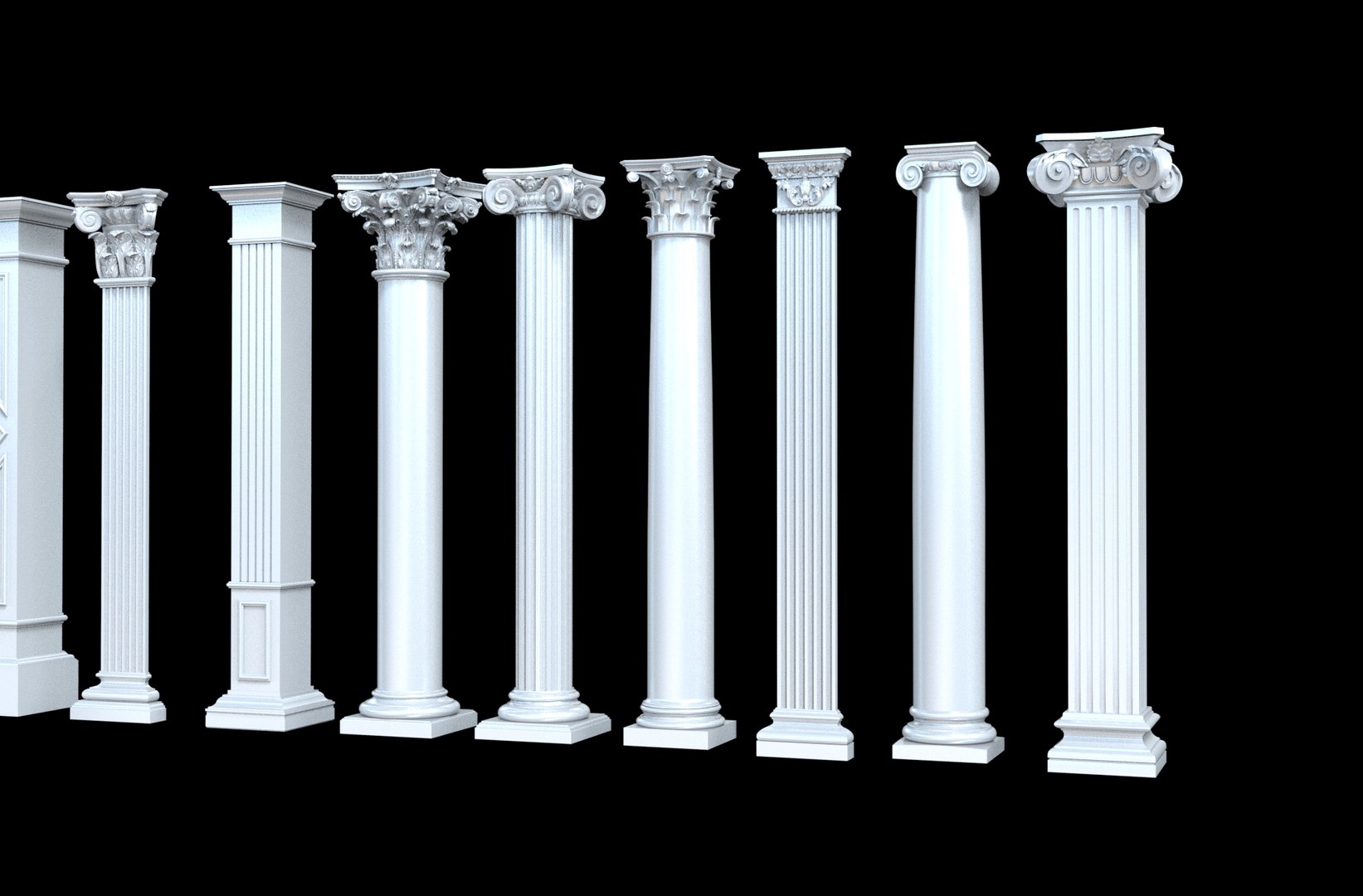 Classical Columns Pillar Decorate 3d Model 3D - TurboSquid 2130754