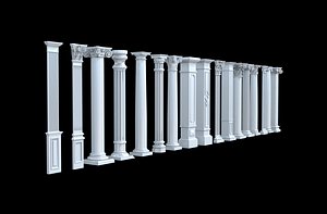Classical Columns pillar decorate 3d model1
