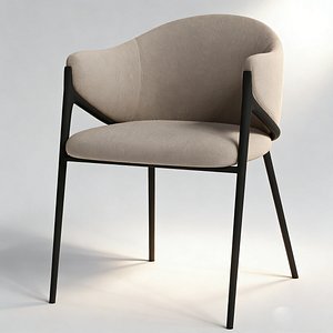 3D model Modern Upholstered Dining Chair Armchair Minimal Design
