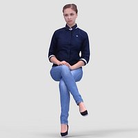 Mary Casual Sitting - 3D Human Model