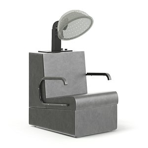 black leather hairdryer chair 3D model
