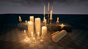 Melting Candle Pack For Unreal Engine 3D model