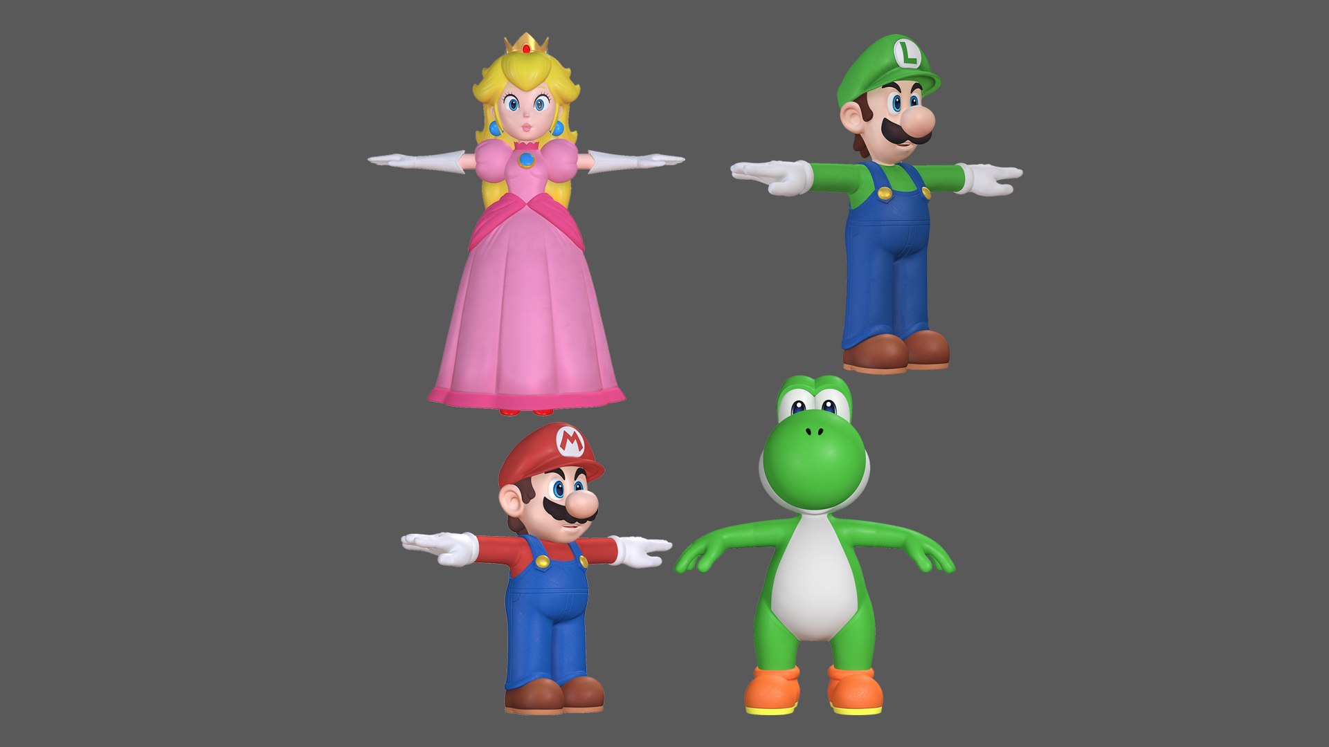 Super Mario Characters Collection 3d Model Turbosquid 2104255 9253